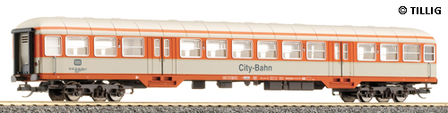 Passenger car 2nd class Silberling in "CityBahn" (suitable to set 01555 )<br /><a href='images/pictures/Tillig/13858.jpg' target='_blank'>Full size image</a>